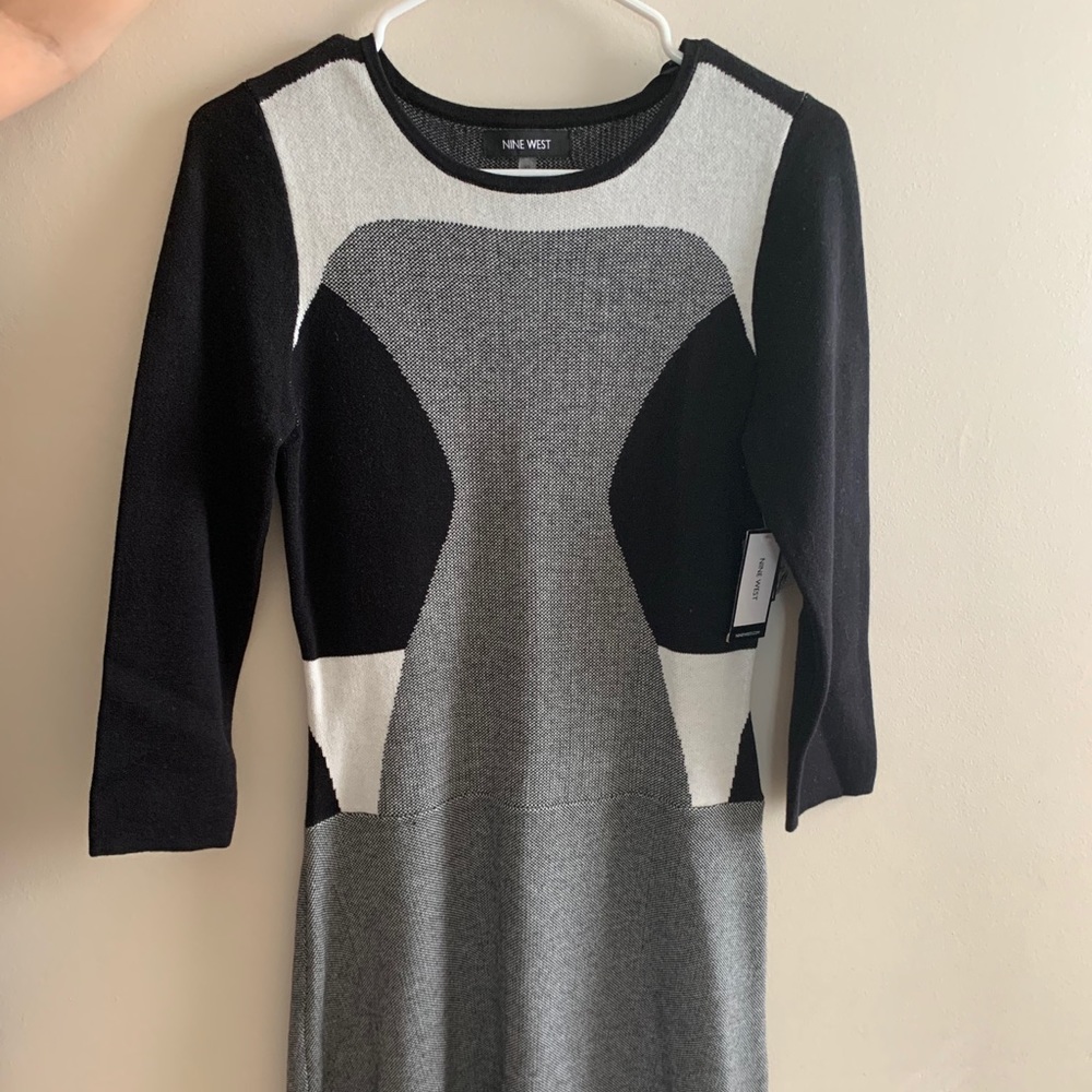 New Nine West professional black and white dress